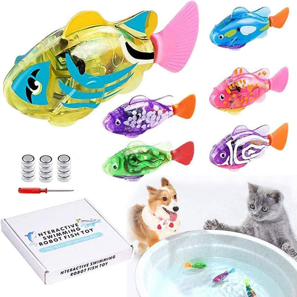 Interactive LED Robotic Fish Toy for Pets