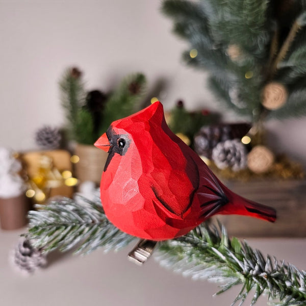 🎄Perfect Christmas tree decoration 🐦– clip-on wooden simulated bird decoration