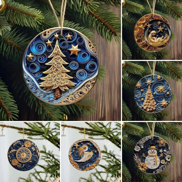 Flat Quilling Christmas Ornaments