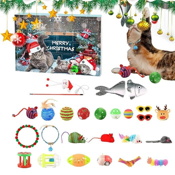 2024 Christmas Countdown Cat Toys Advent Calendar